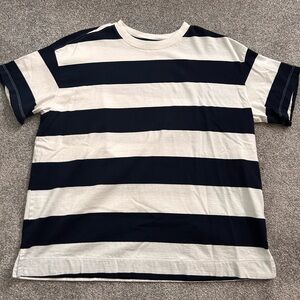 Old Navy Navy & White Striped Crewneck Tee